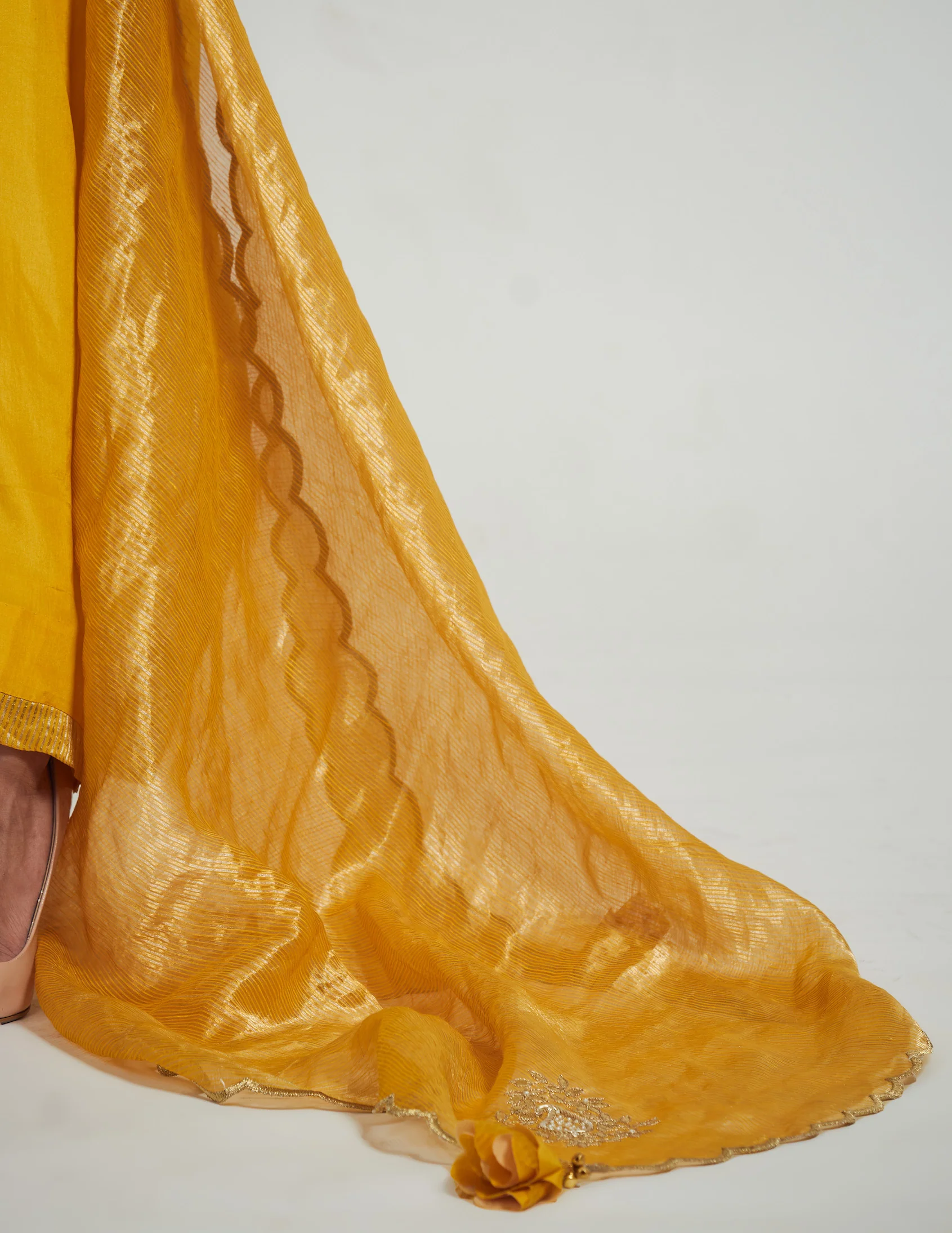 Ruksha- Happy Mustard silk tissue organza scarf - Image 2