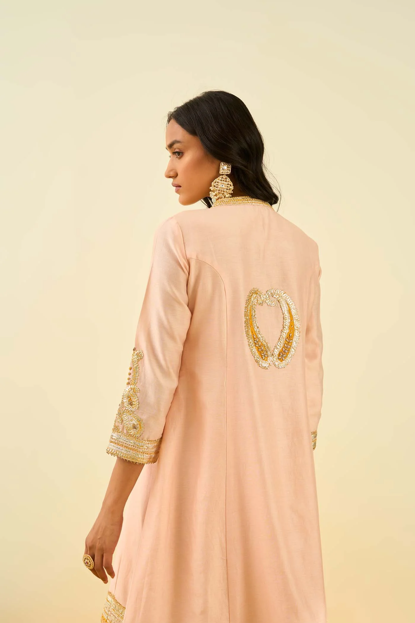 Sadirah- Rosepink Princess Cut Kurta with Salwar and Dupatta - Image 3