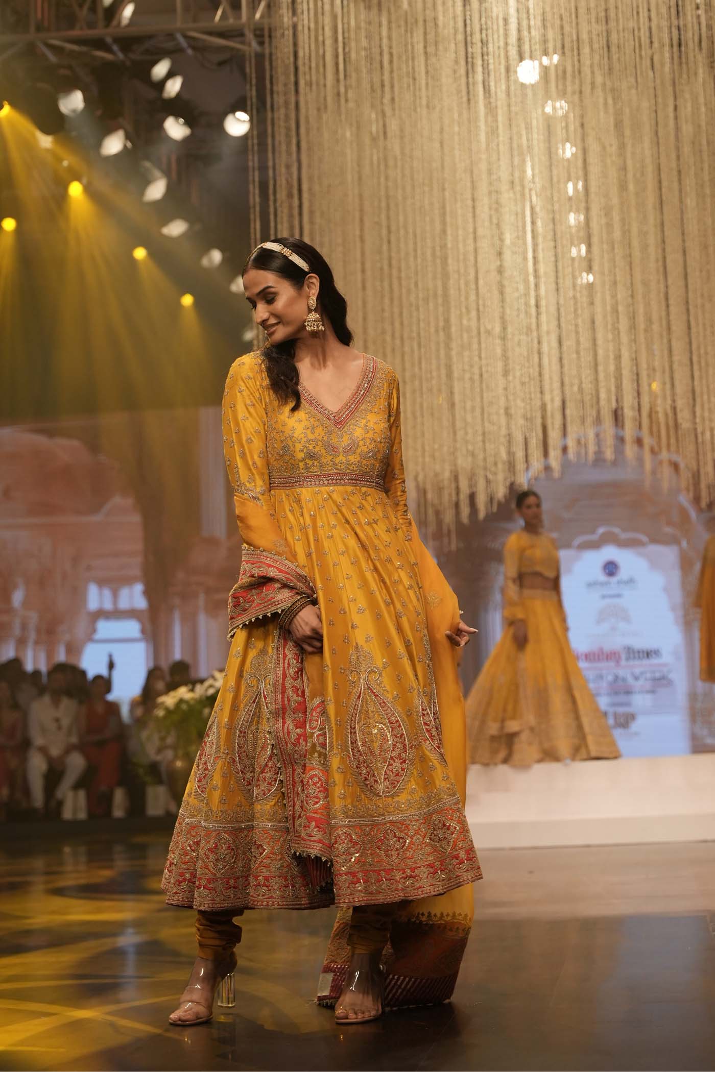 Shazia - Mustard Anarkaali with Chooridaar (Lxrts) - Image 4