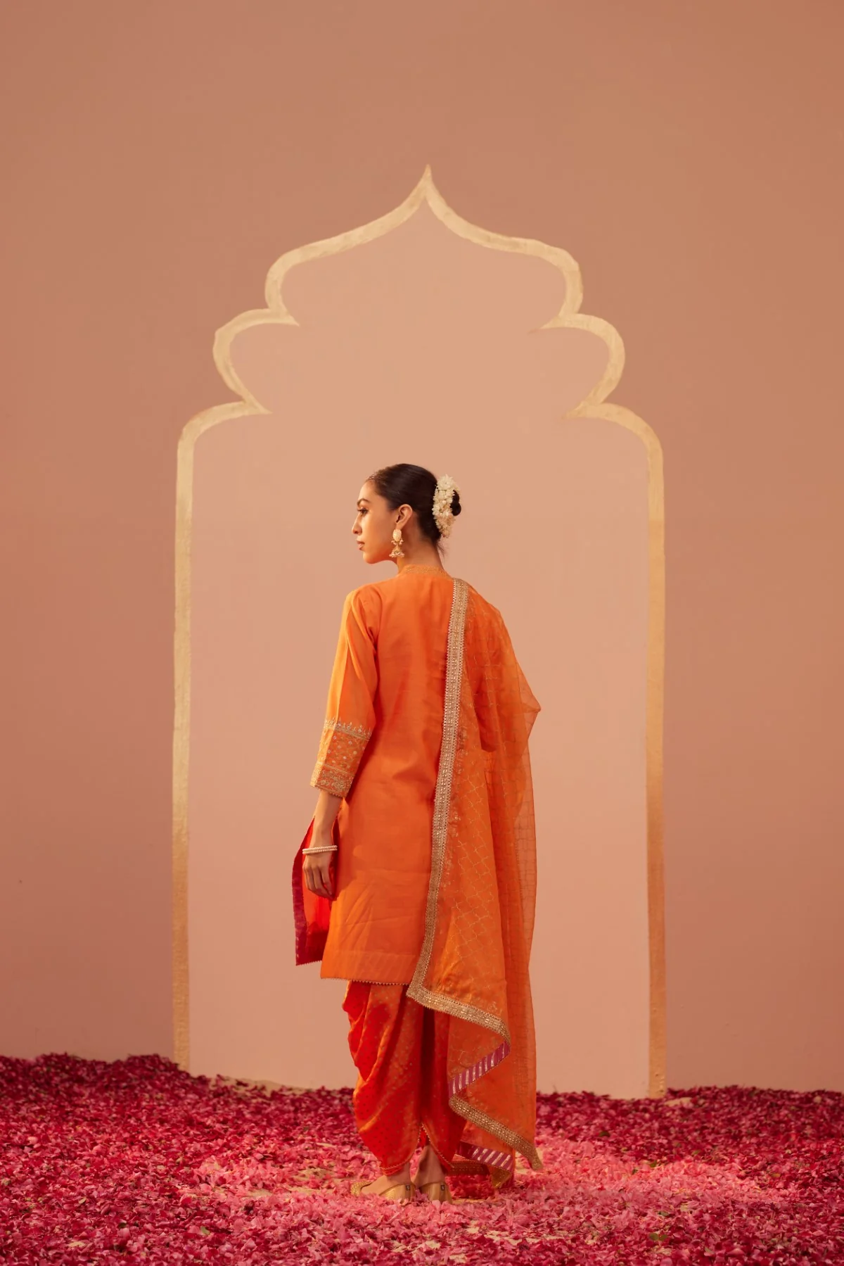 Nandini Gupta In Faheeda - Tangerine Orange  Kurta Set - Image 6