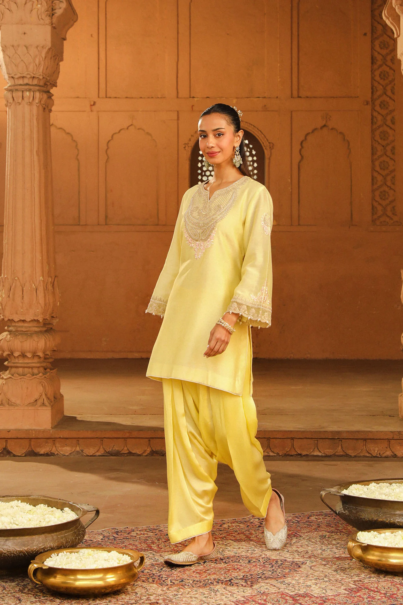 Karishma Yadav In Ashira- Lemon Yellow Kurta with Salwar - Image 7