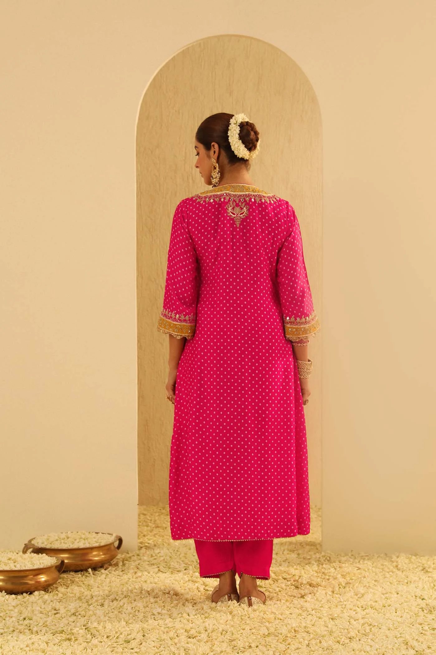 Siara - Rani Hotpink Long A-line Choga with Salwar - Image 6