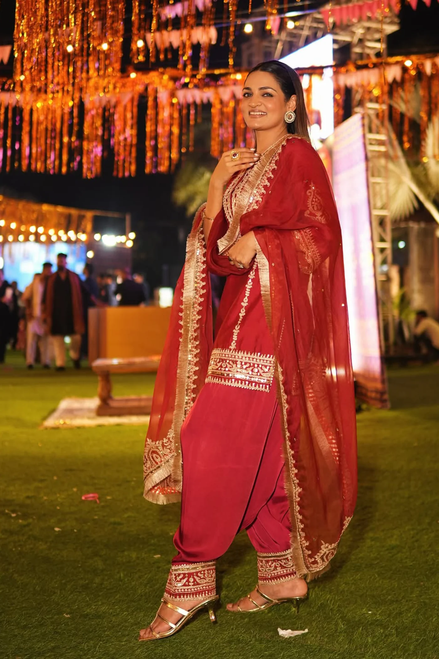 Supriya Nagpal In MEHAK - DEEP RED SHORT KURTA WITH SALWAR AND DUPATTA - Image 2