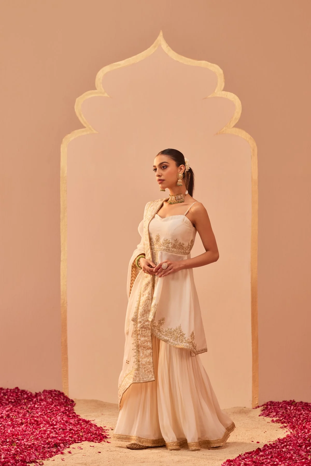 Tahira - Daisy Ivory Kurta Garara Set - Image 2