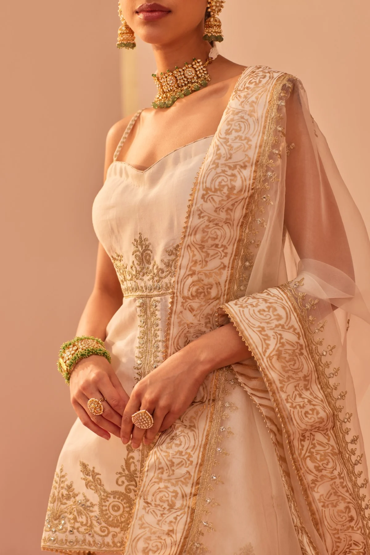 Tahira - Daisy Ivory Kurta Garara Set - Image 4