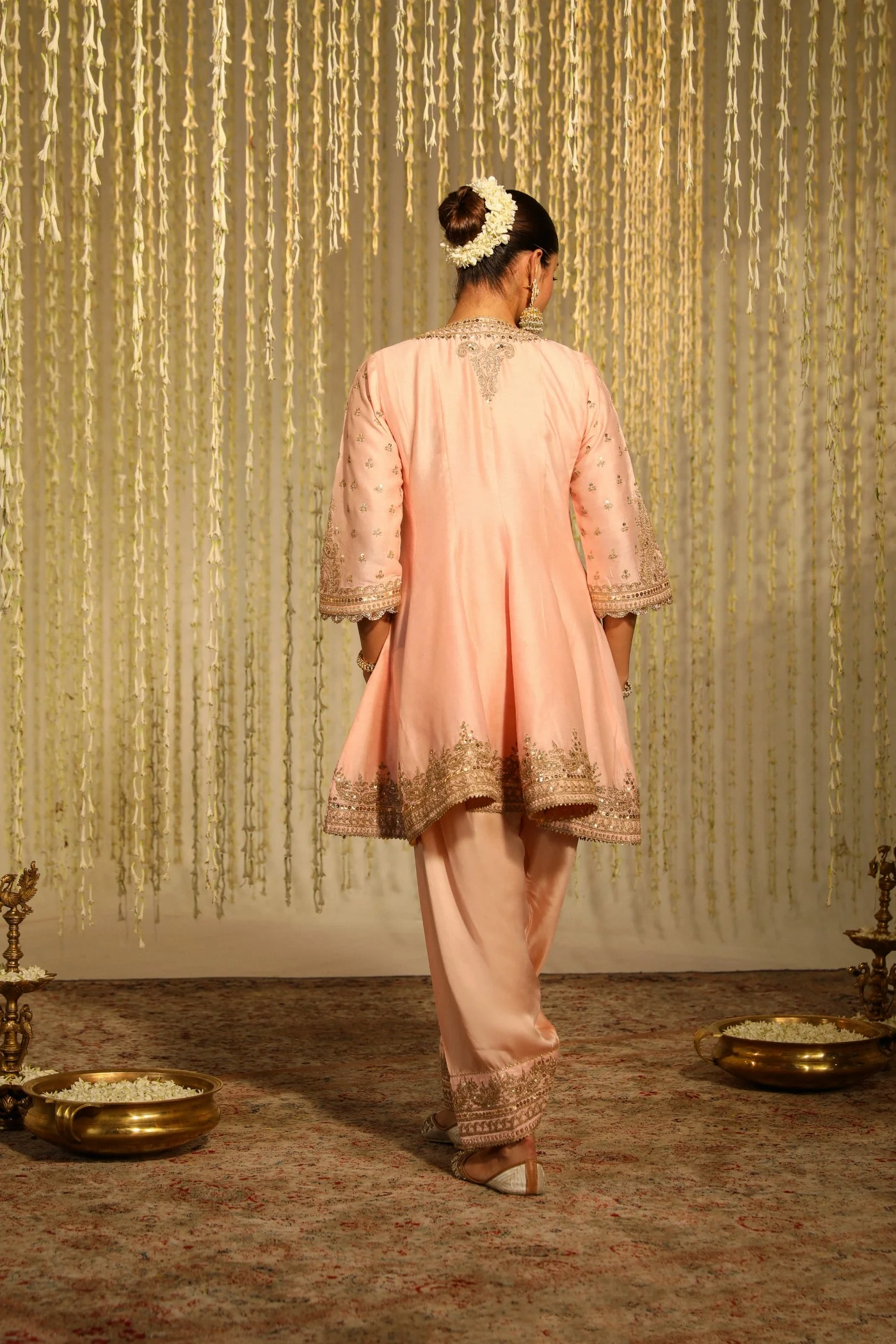 WARIZAH - ROSEPINK SHORT ANARKALI WITH SALWAR AND DUPATTA - Image 4