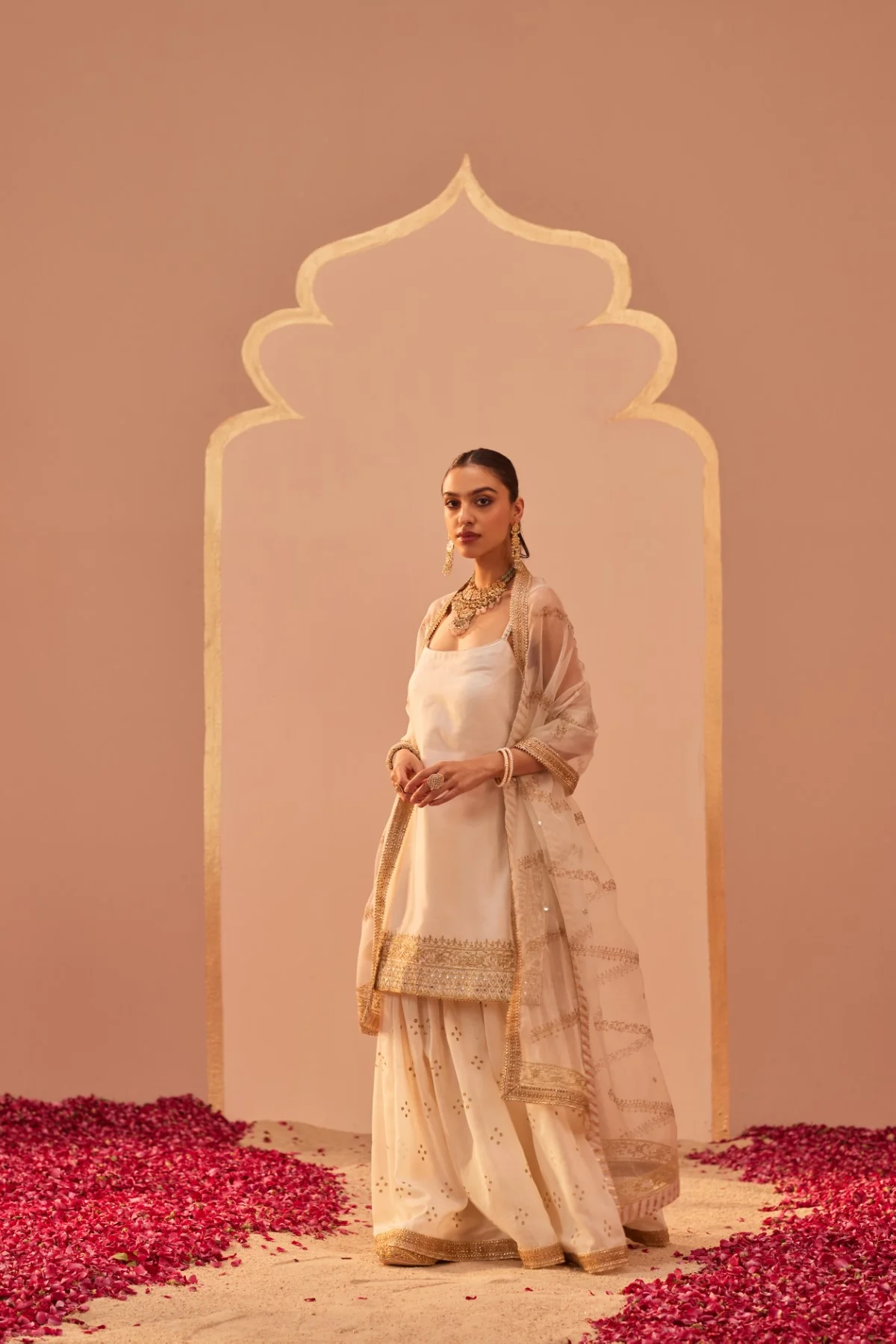 Yasmin - Daisy Ivory Kurta Garara Set - Image 2