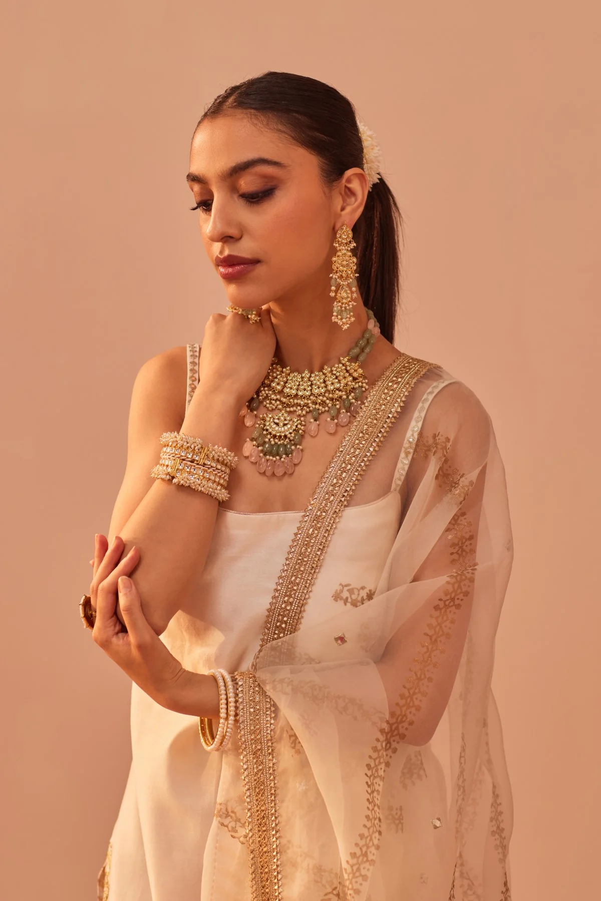 Yasmin - Daisy Ivory Kurta Garara Set - Image 4