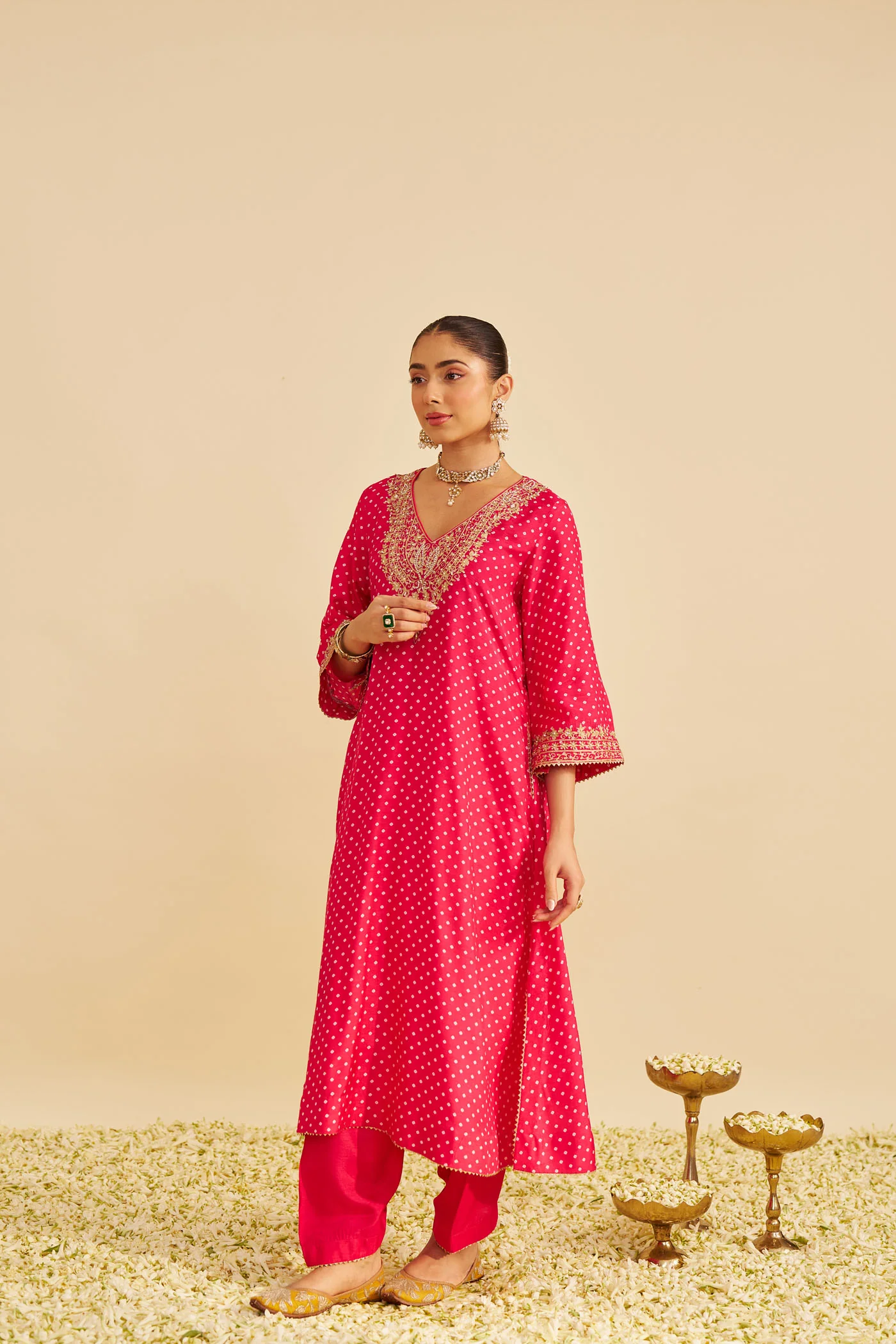 ZALIYAH - Rani Hotpink LONG CHAUGA WITH SALWAR - Image 2