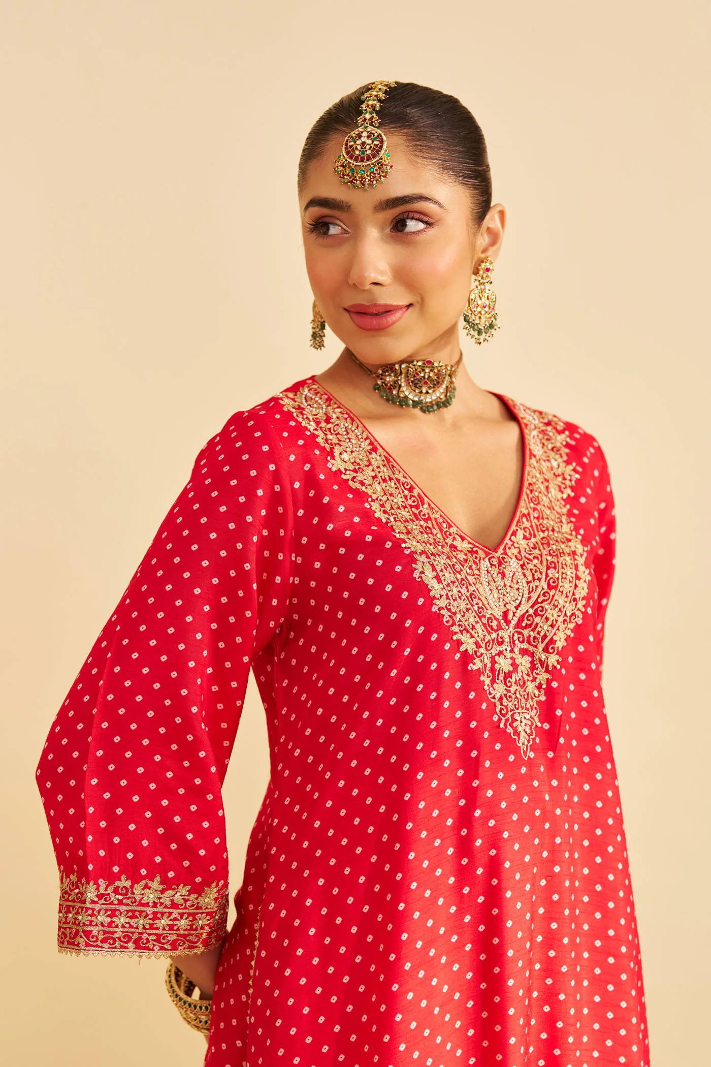 ZALIYAH - RED LONG CHAUGA WITH SALWAR (LXRTS) - Image 3