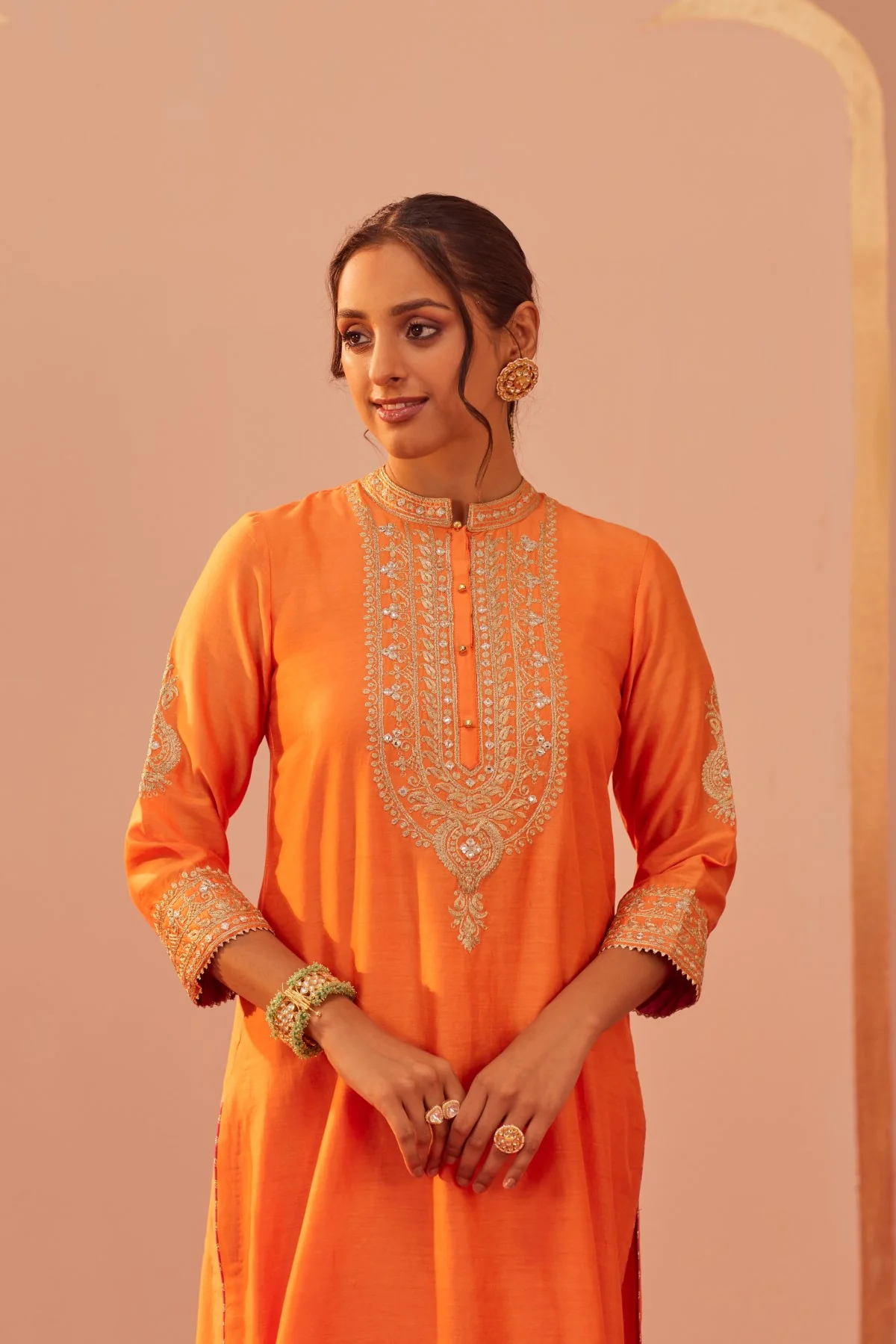 Zaniab - Burnt Orange Kurta Set - Image 4